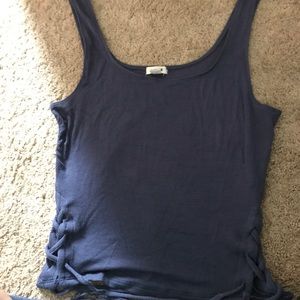 Blue tank from garage